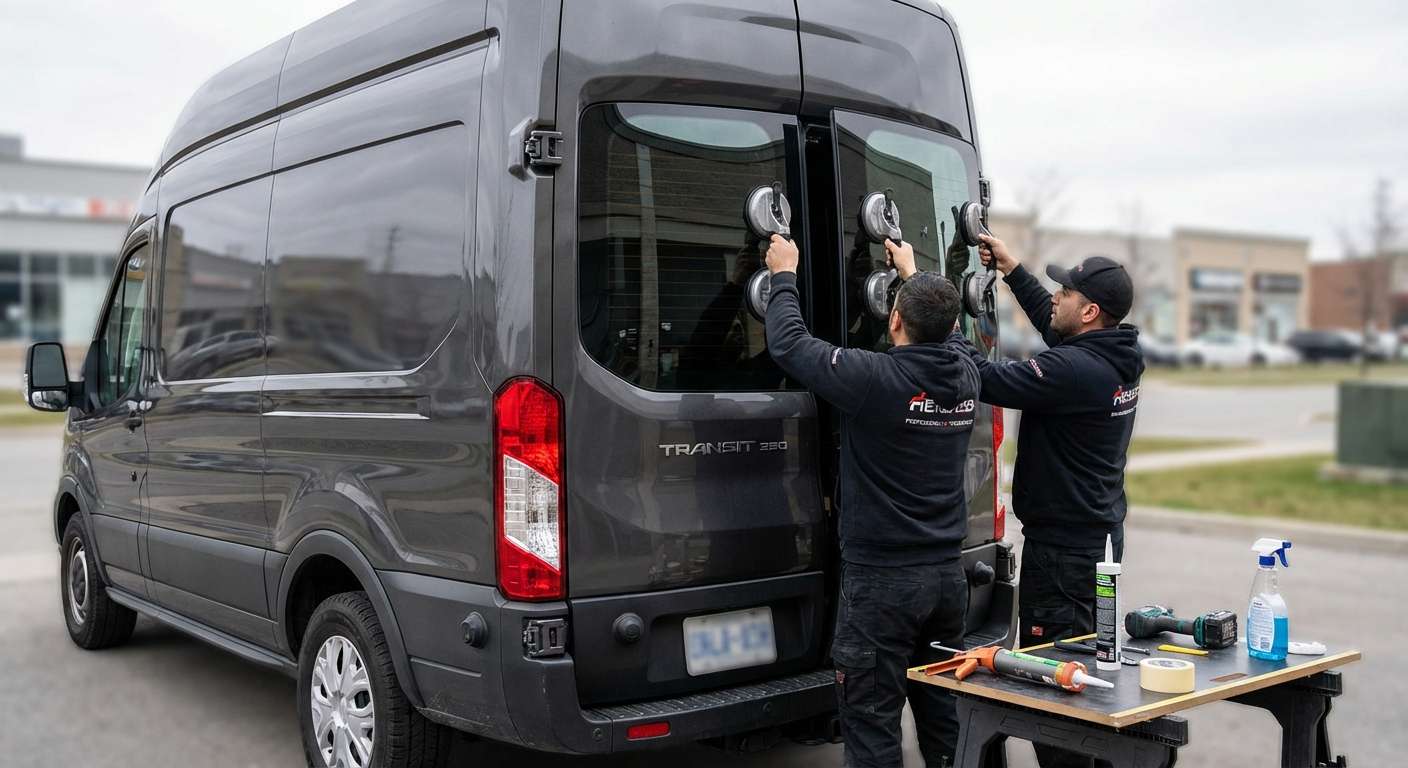 Back Glass Replacement for Ford Transit 150/250/350 2015-2027 by Alexwindshield