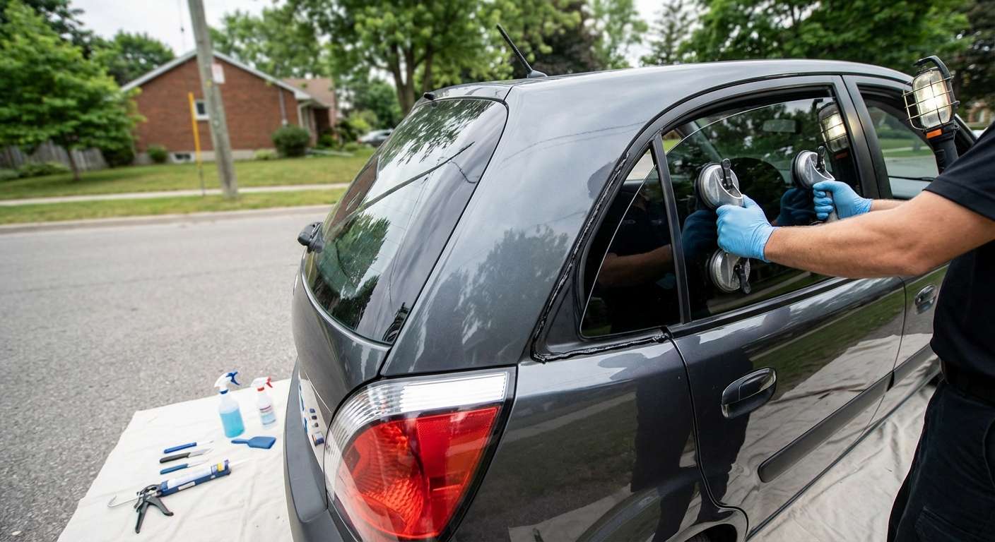 Quarter Glass Replacement for Kia Rio 2006-2011 by Alexwindshield
