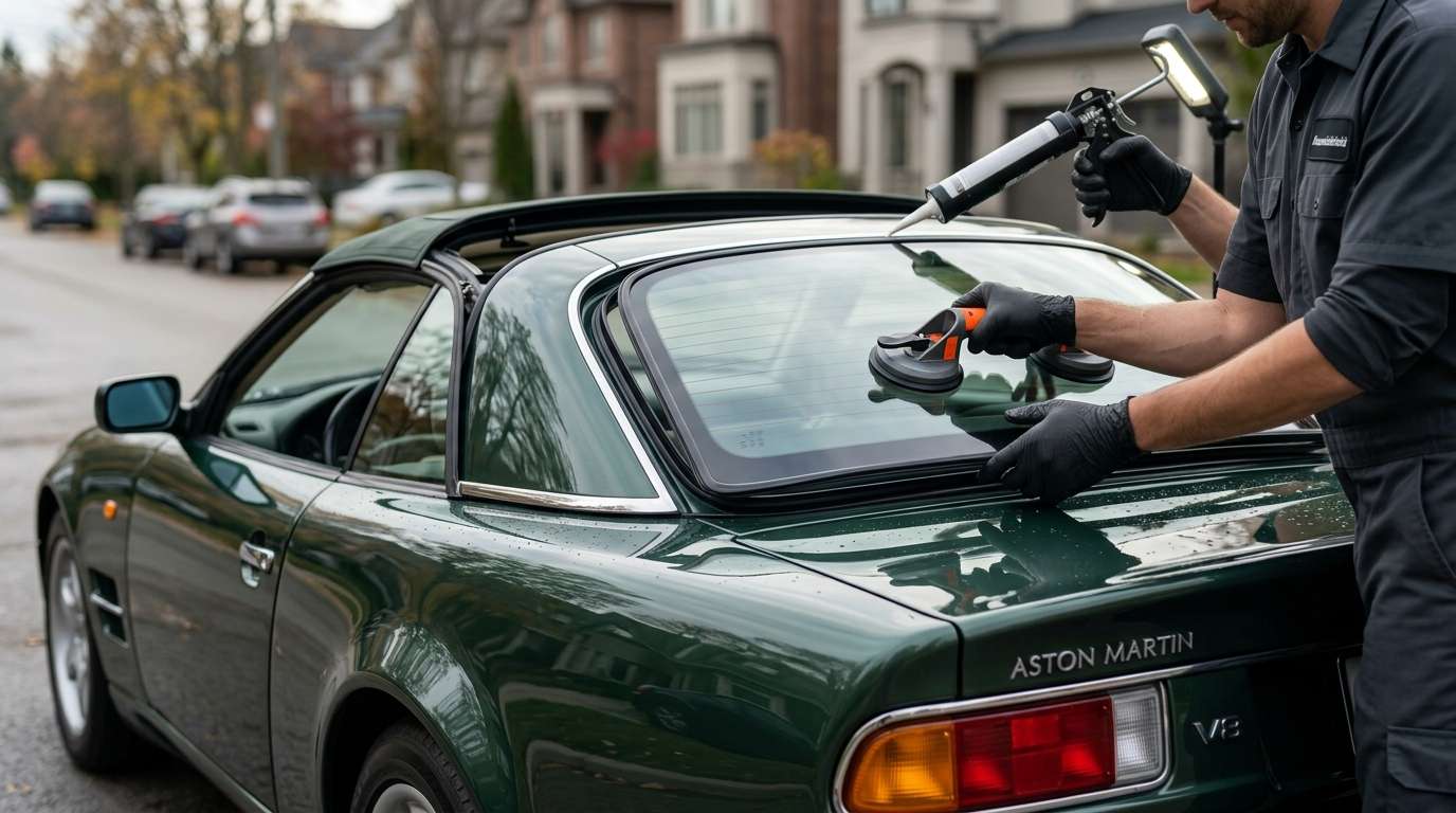 Back Glass Replacement for Aston Martin V8 Coupe / Volante 1996-2000 by Alexwindshield