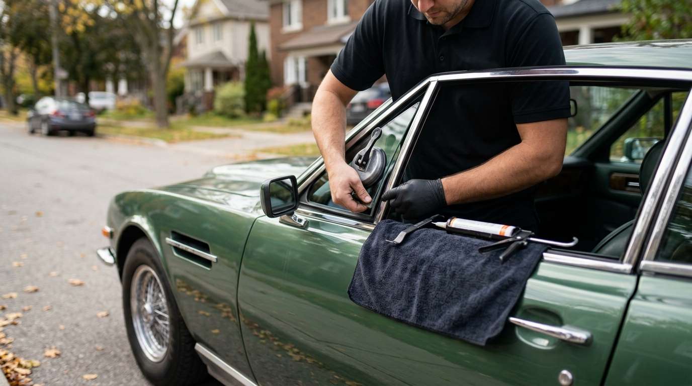 Vent Glass Replacement for Aston Martin V8 Coupe / Volante 1996-2000 by Alexwindshield