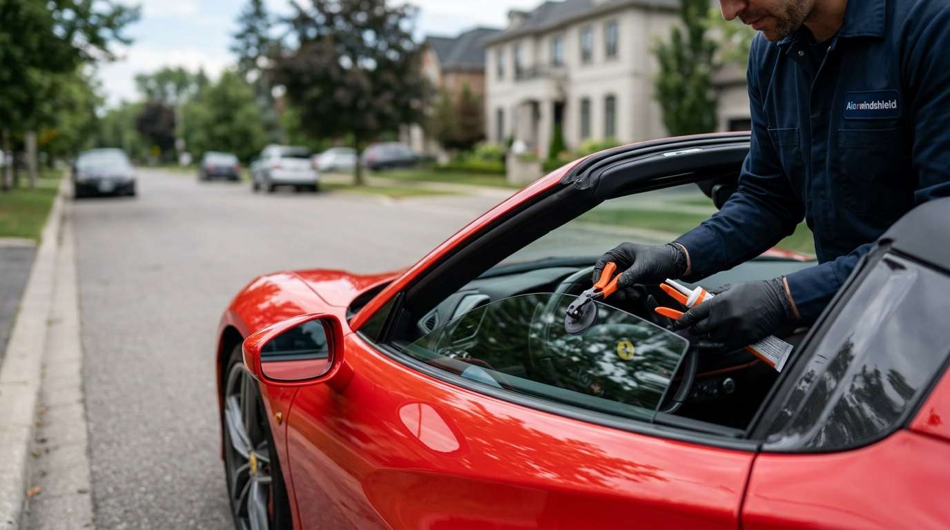 Vent Glass Replacement for Ferrari Amalfi / Spider 2025-2027 by Alexwindshield