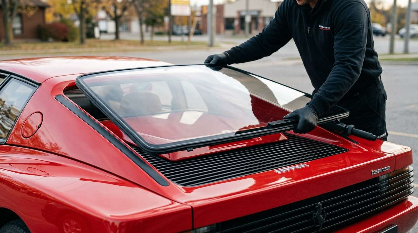 Back Glass Replacement for Ferrari Testarossa 1984-1991 by Alexwindshield