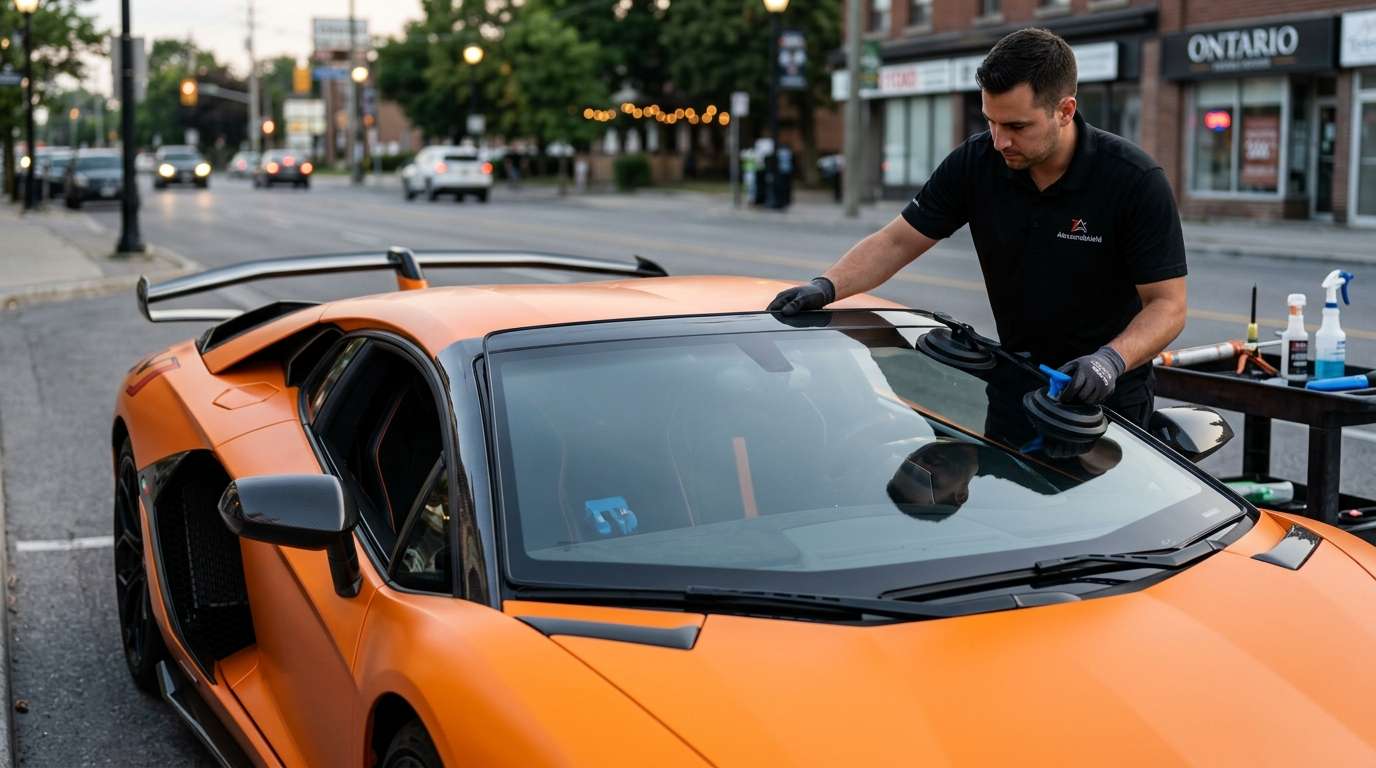 Windshield Replacement for Lamborghini Aventador / Roadster / SVJ 2011-2022 by Alexwindshield