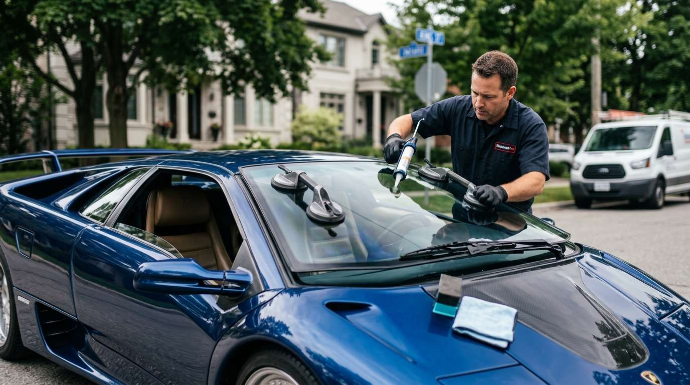 Windshield Replacement for Lamborghini Diablo / VT / SV / Roadster 1990-2001 by Alexwindshield