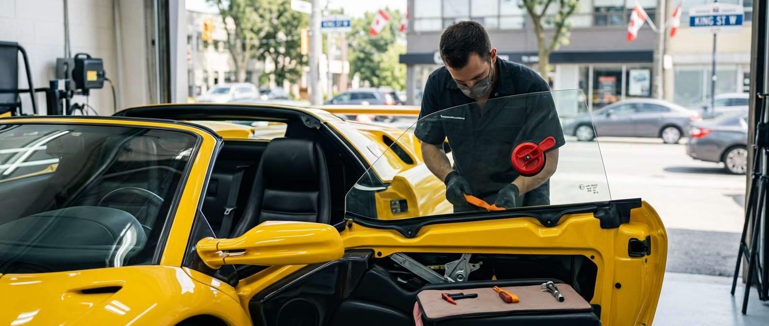 Door Glass Replacement for Lamborghini Diablo / VT / SV / Roadster 1990-2001 by Alexwindshield