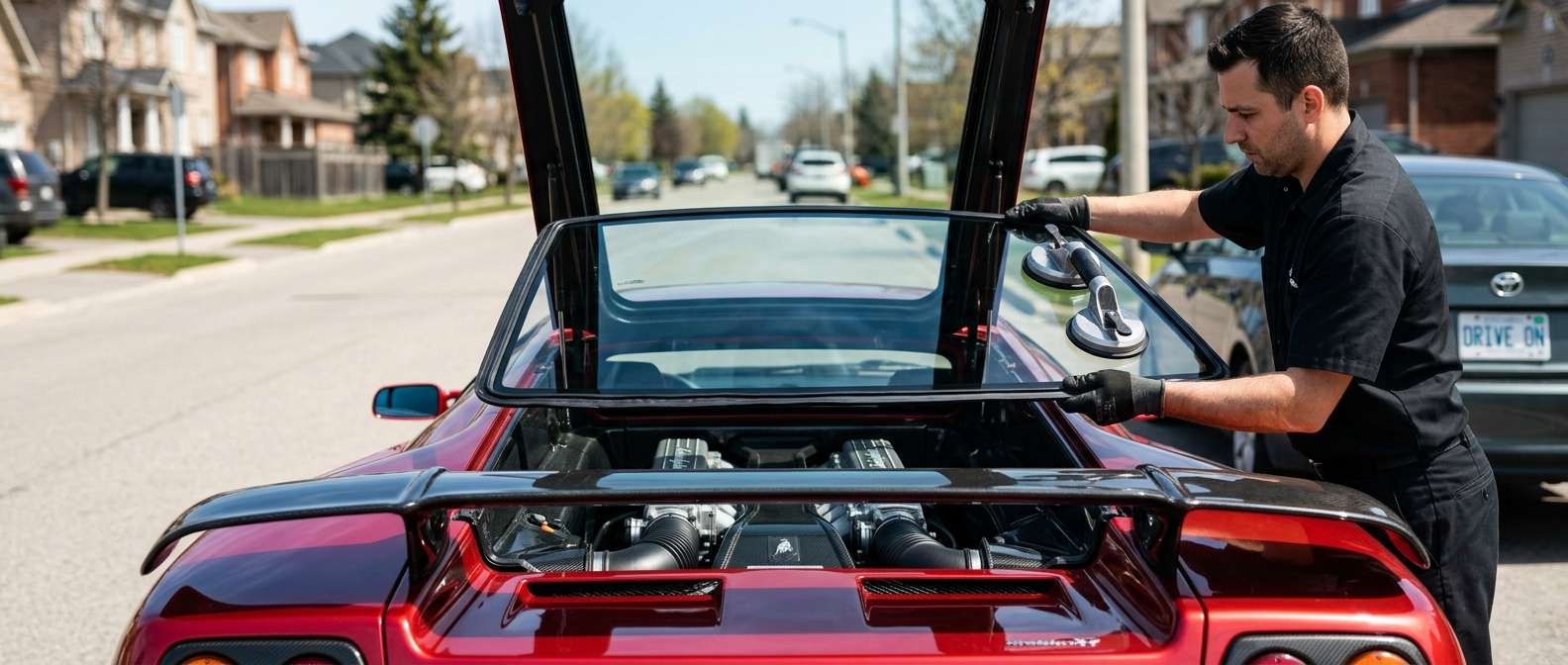 Back Glass Replacement for Lamborghini Diablo / VT / SV / Roadster 1990-2001 by Alexwindshield