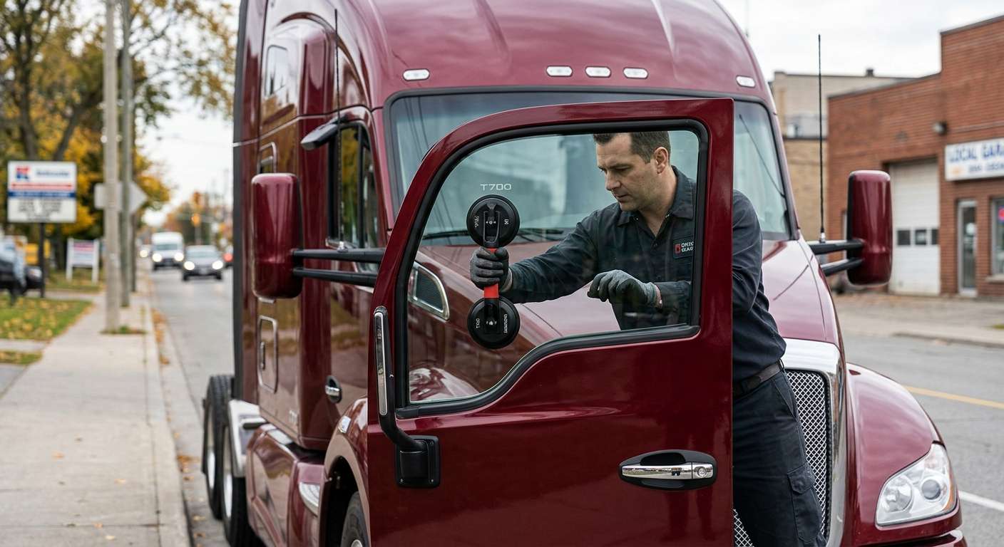 Door Glass Replacement for Kenworth T700 2009-2013 by Alexwindshield