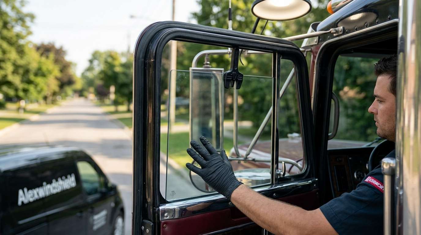 Door Glass Replacement for Kenworth W900A 1961-1994 by Alexwindshield
