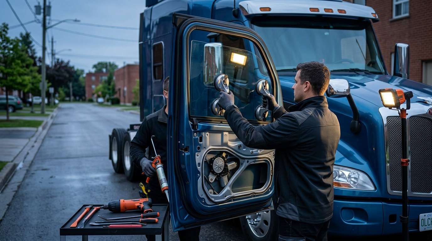 Door Glass Replacement for Peterbilt 579 2012-2025 by Alexwindshield