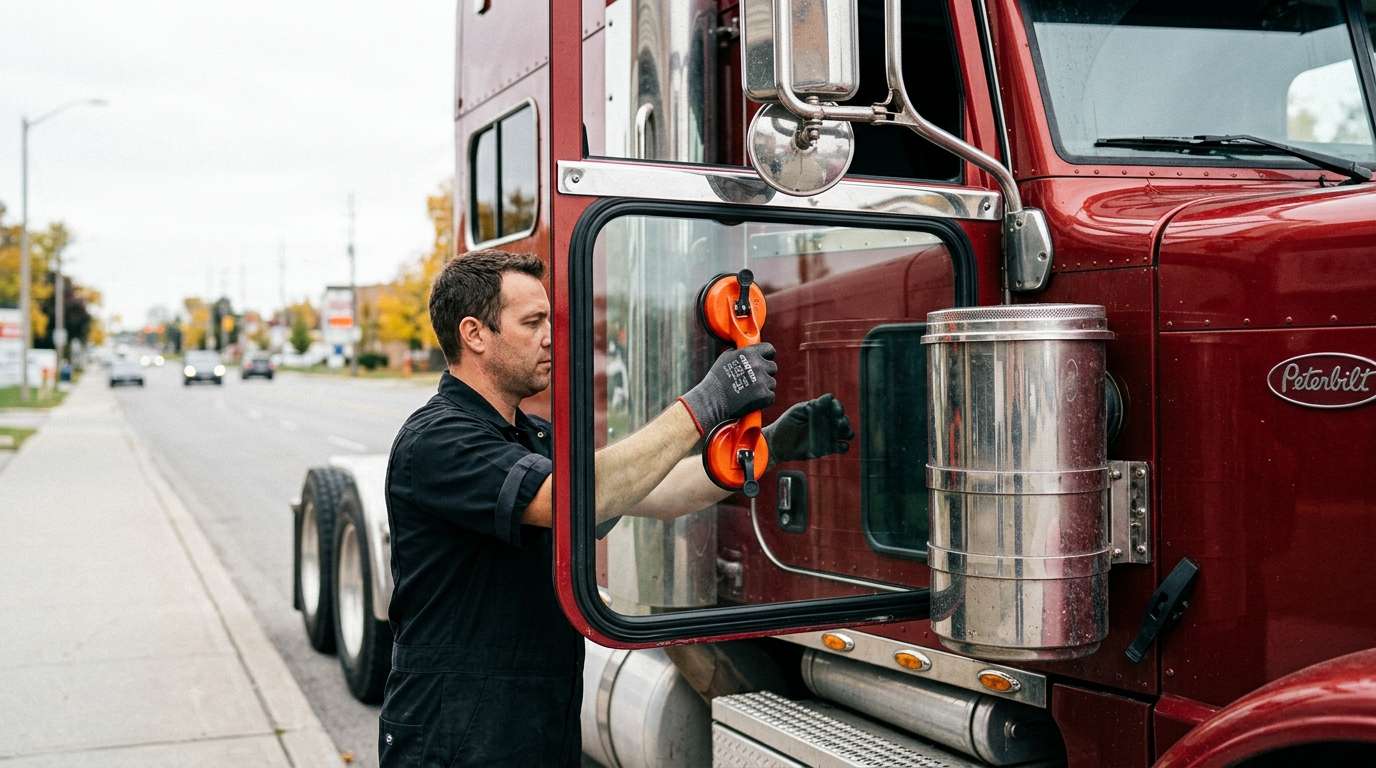 Door Glass Replacement for Peterbilt 389 2006-2025 by Alexwindshield