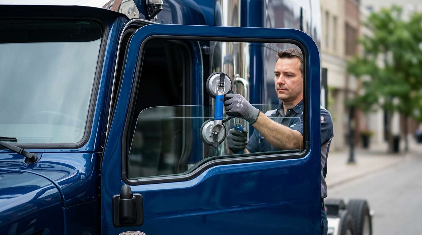 Door Glass Replacement for Peterbilt 384 2010-2013 by Alexwindshield