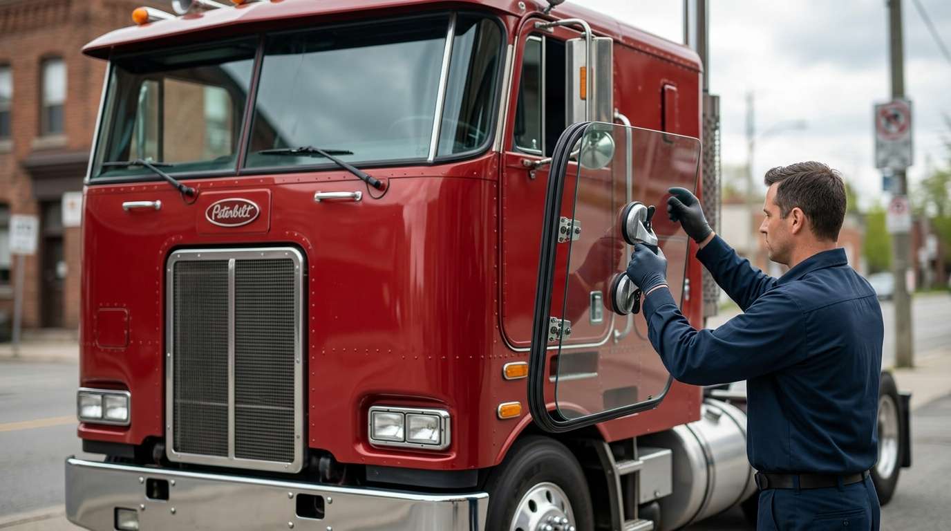 Door Glass Replacement for Peterbilt 362 1982-2000 by Alexwindshield