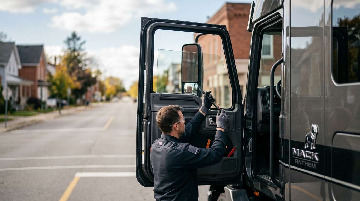 Door Glass Replacement for Mack Anthem 2018-2025 by Alexwindshield