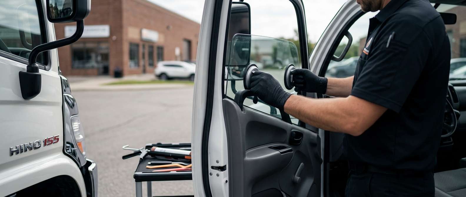 Door Glass Replacement for Hino 155 2010-2025 by Alexwindshield