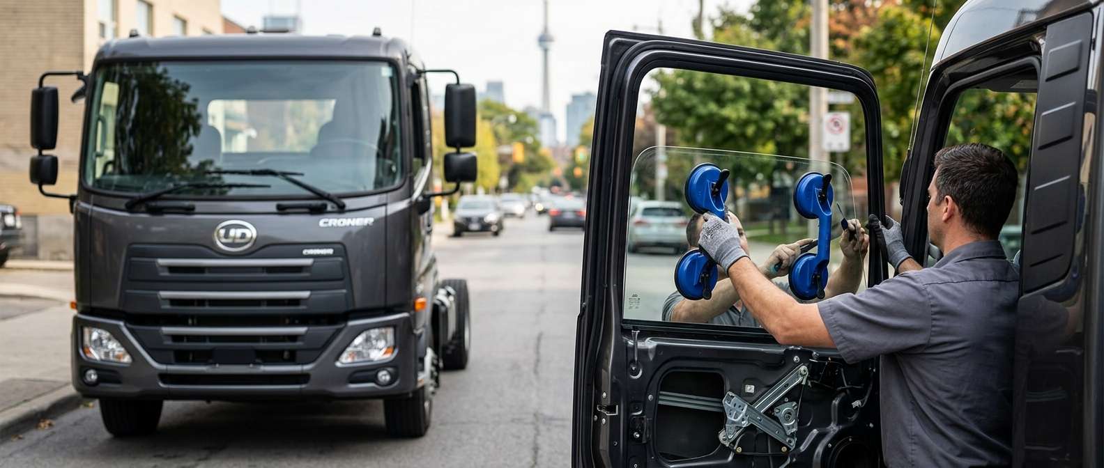Door Glass Replacement for UD Trucks Croner 2019-2025 by Alexwindshield